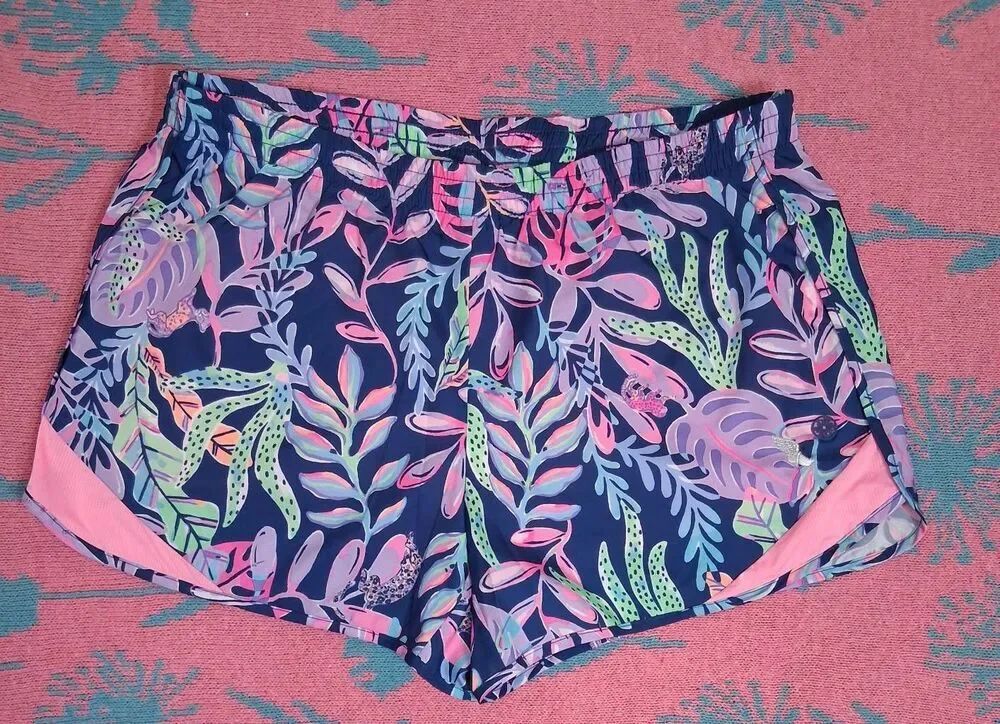 Lilly pulitzer womens medium luxletic shorts athletic running gym workout